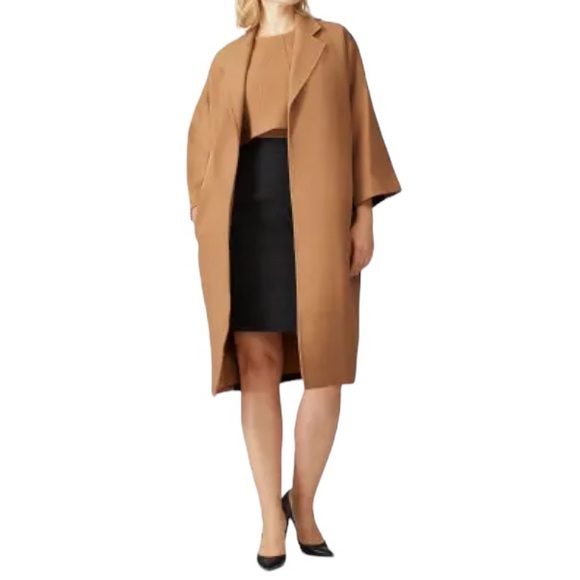 Toccin Colorblock Overcoat Camel/Flannel Large Camel Coat NWT - Picture 14 of 14